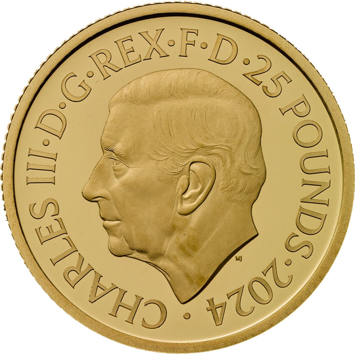 25 Pounds - Charles III The Lion and The Eagle; Gold Proof obverse