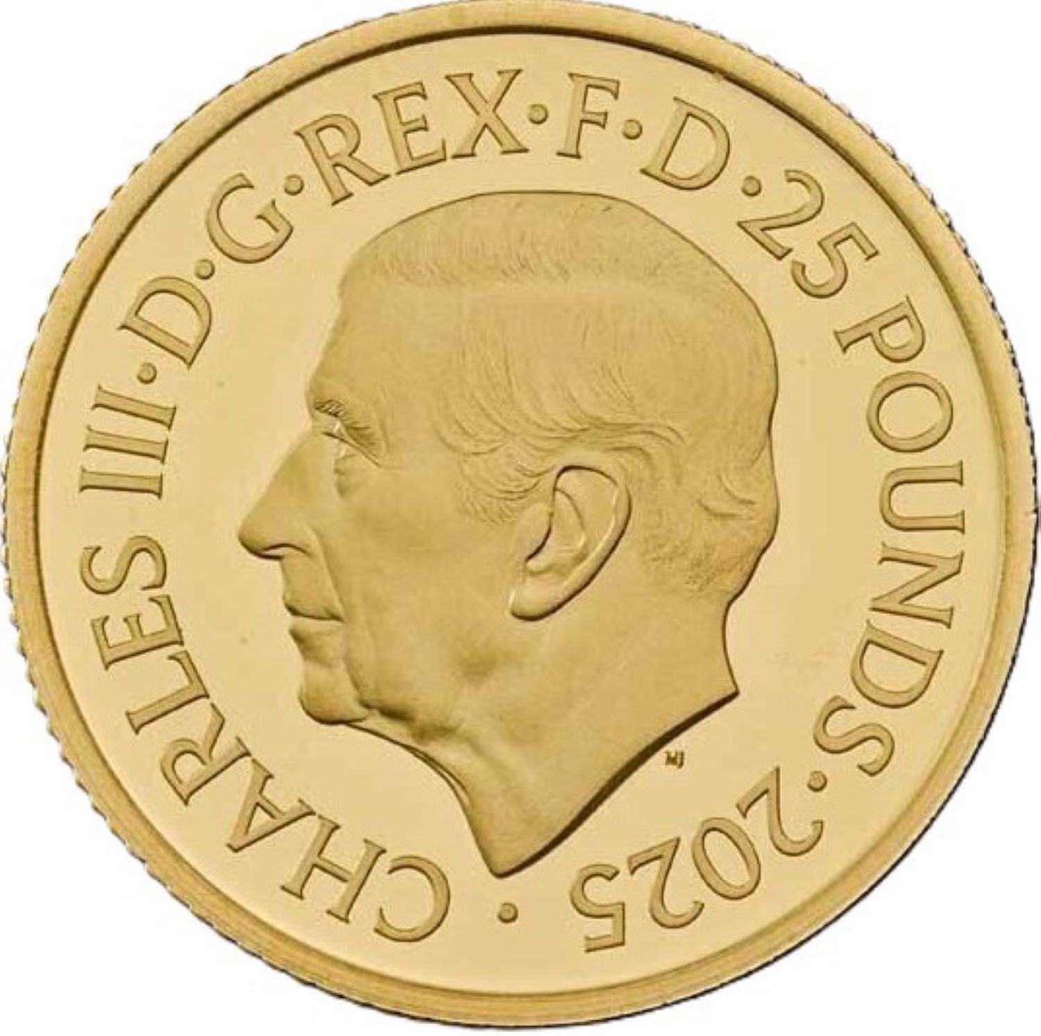 25 Pounds - Charles III The Two George's; Gold Proof obverse