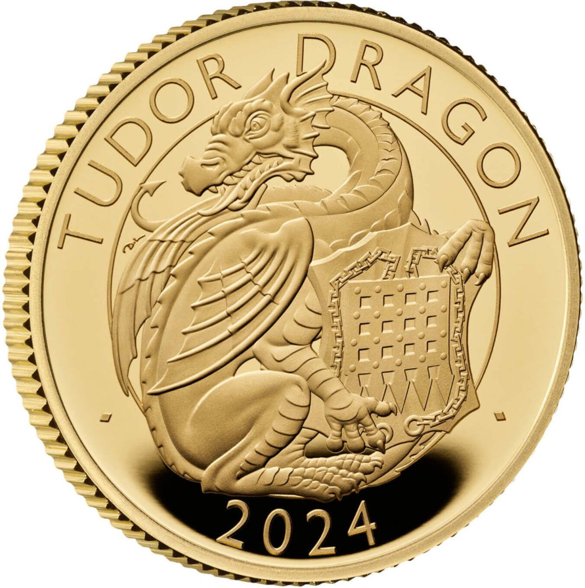 25 Pounds - Charles III Tudor Dragon; Gold Proof reverse