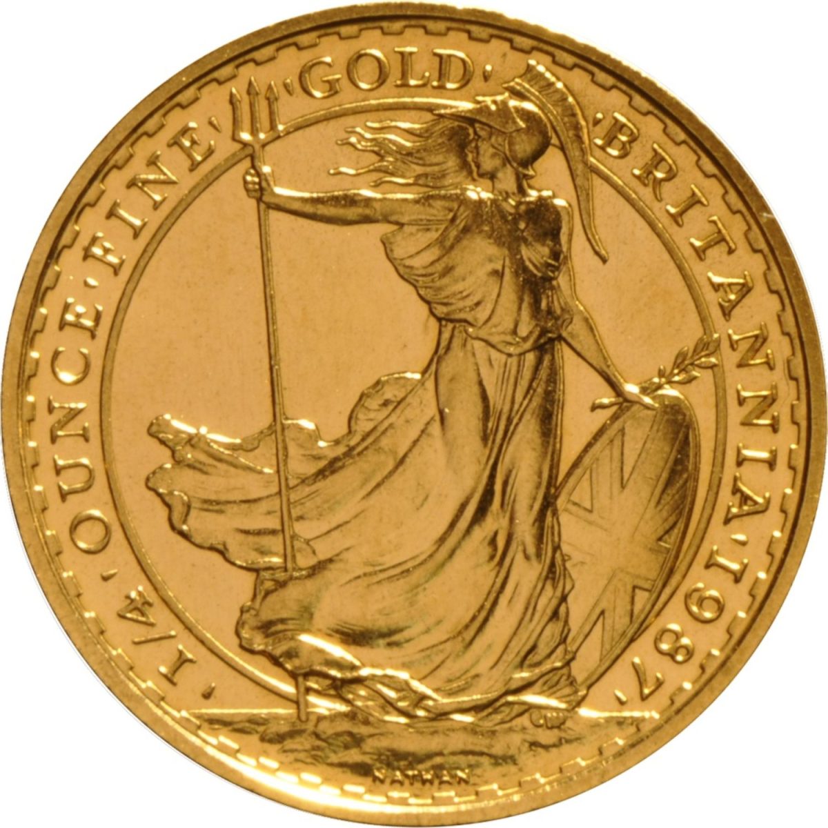 25 Pounds - Elizabeth II 3rd portrait; 1/4 oz Fine Gold