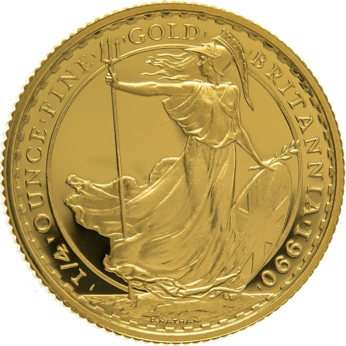 25 Pounds - Elizabeth II 3rd portrait; 1/4 oz Fine Gold
