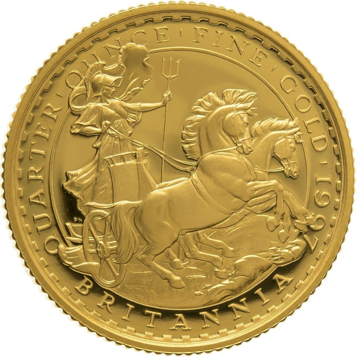 25 Pounds - Elizabeth II 3rd portrait; 1/4 oz Fine Gold