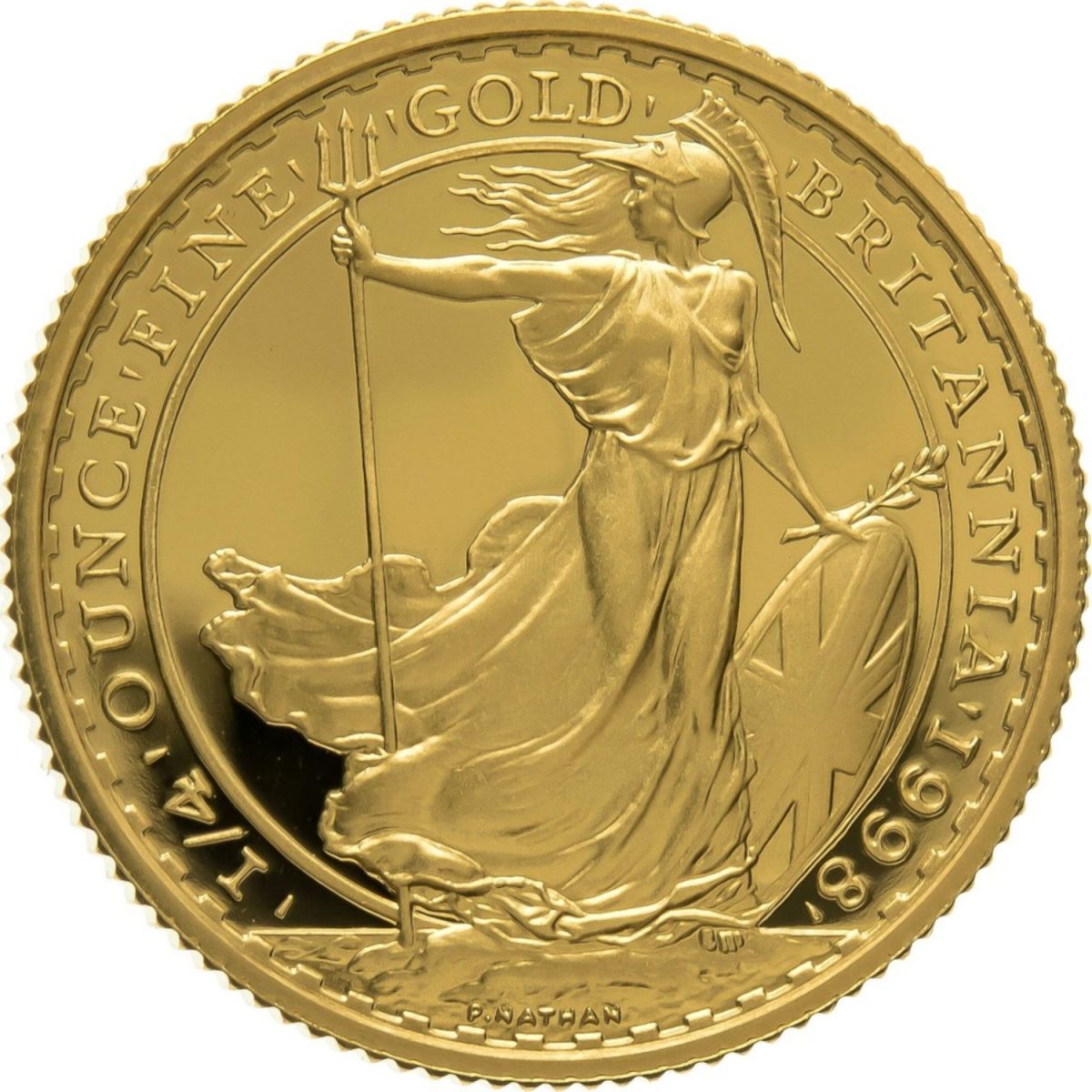 25 Pounds - Elizabeth II 4th portrait; 1/4 oz Fine Gold