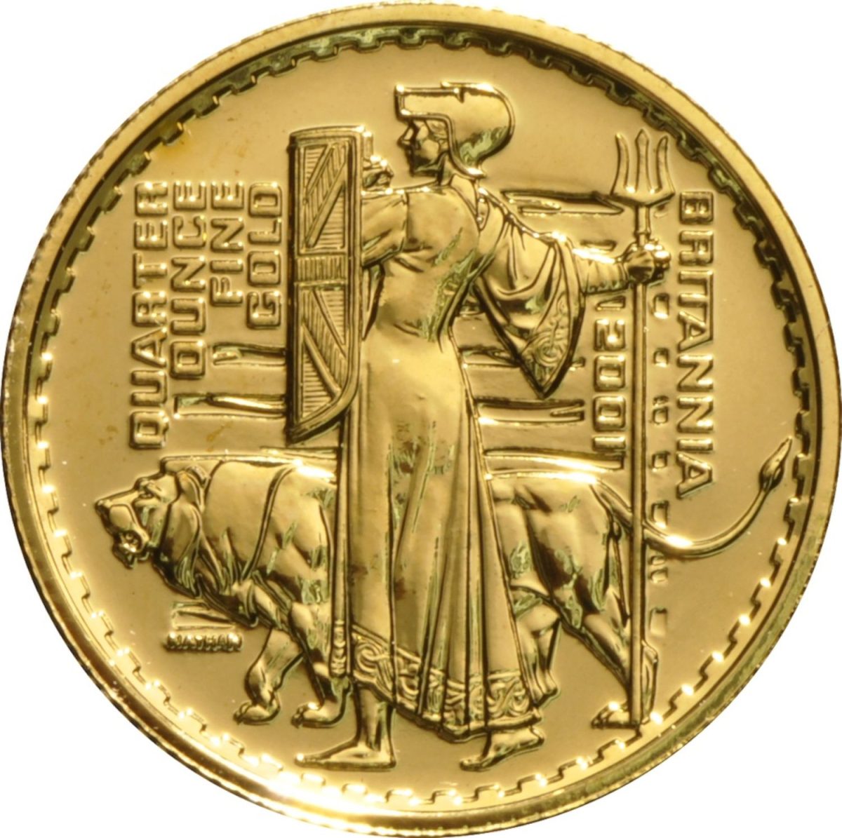 25 Pounds - Elizabeth II 4th portrait; 1/4 oz Fine Gold