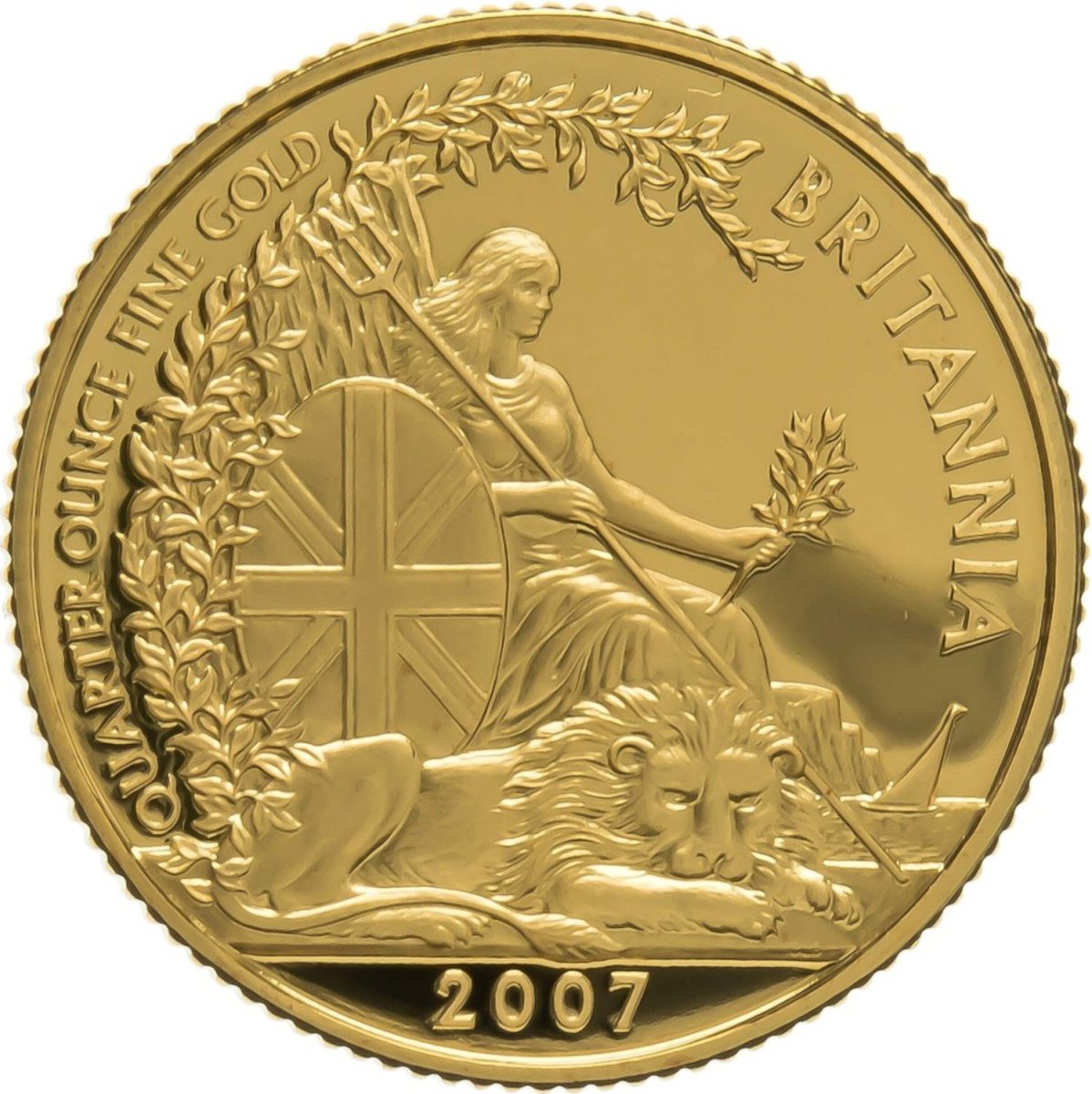 25 Pounds - Elizabeth II 4th portrait; 1/4 oz Fine Gold