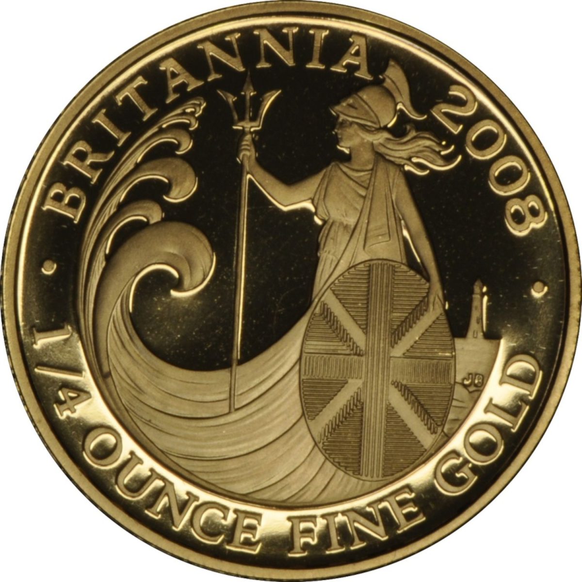 25 Pounds - Elizabeth II 4th portrait; 1/4 oz Fine Gold