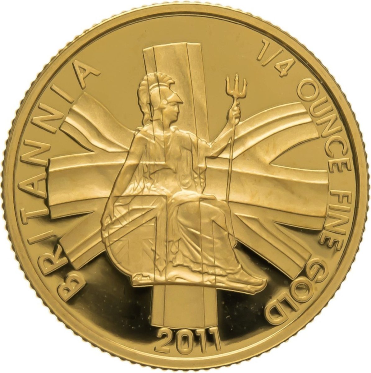 25 Pounds - Elizabeth II 4th portrait; 1/4 oz Fine Gold