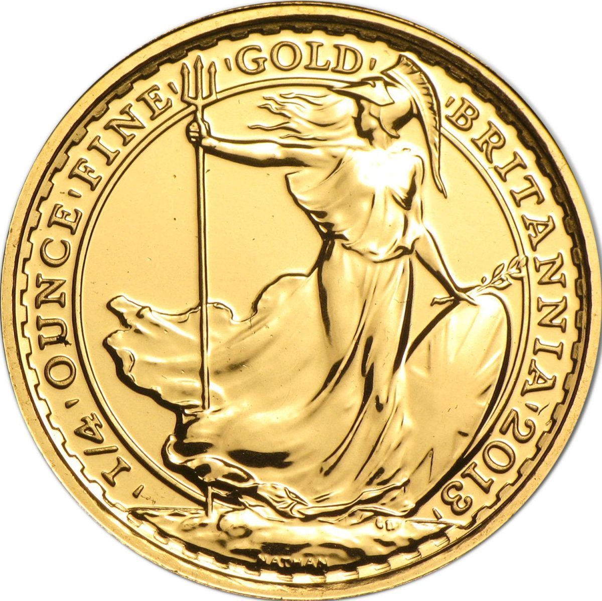 25 Pounds - Elizabeth II 4th portrait; 1/4 oz Fine Gold