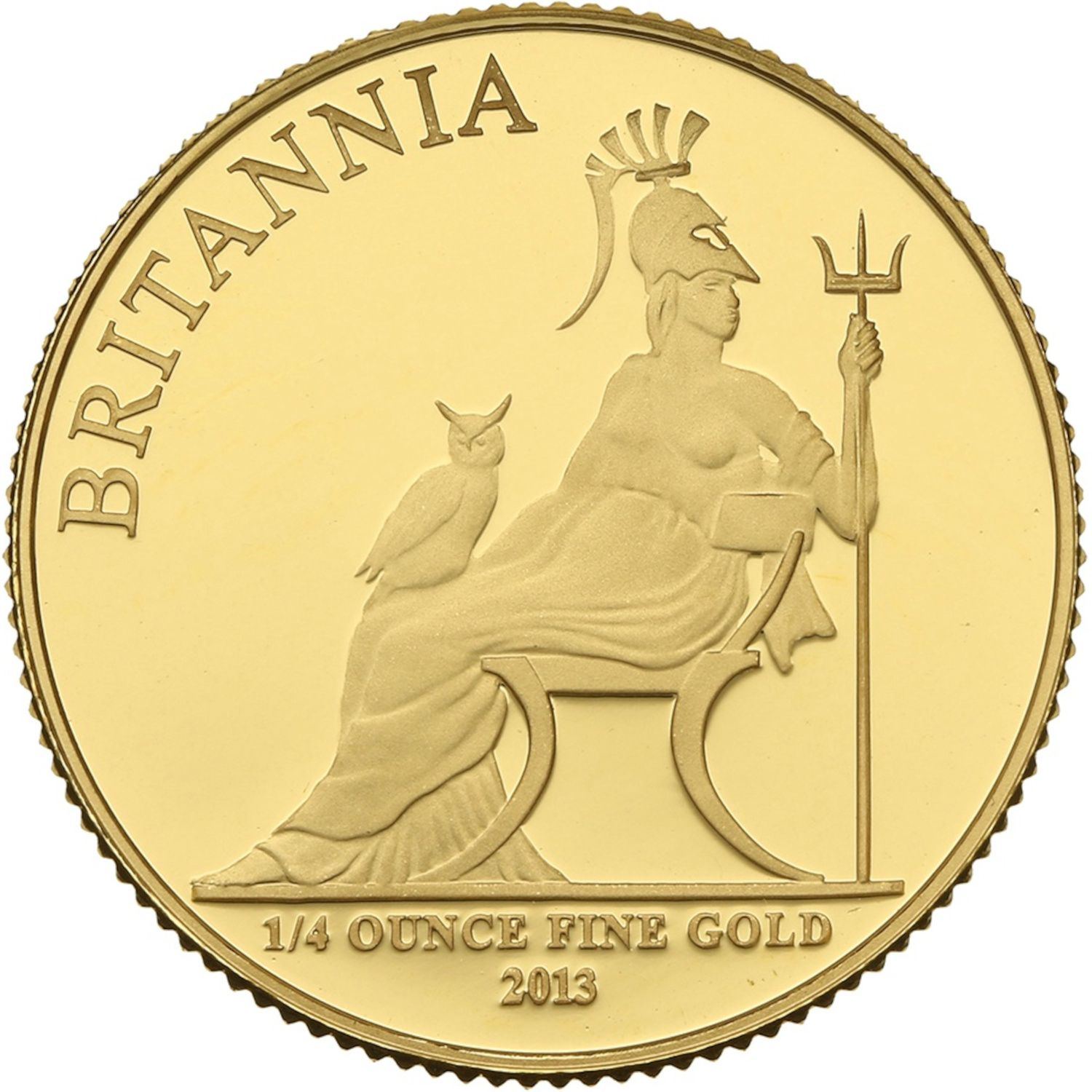 25 Pounds - Elizabeth II 4th portrait; 1/4 oz Fine Gold