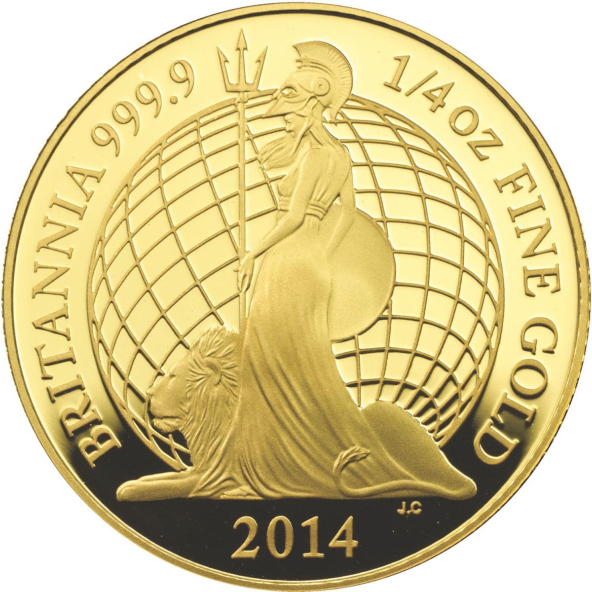 25 Pounds - Elizabeth II 4th portrait; 1/4 oz Fine Gold