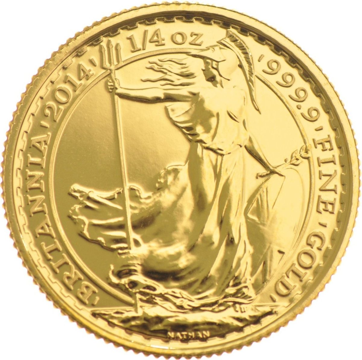 25 Pounds - Elizabeth II 4th portrait; 1/4 oz Fine Gold