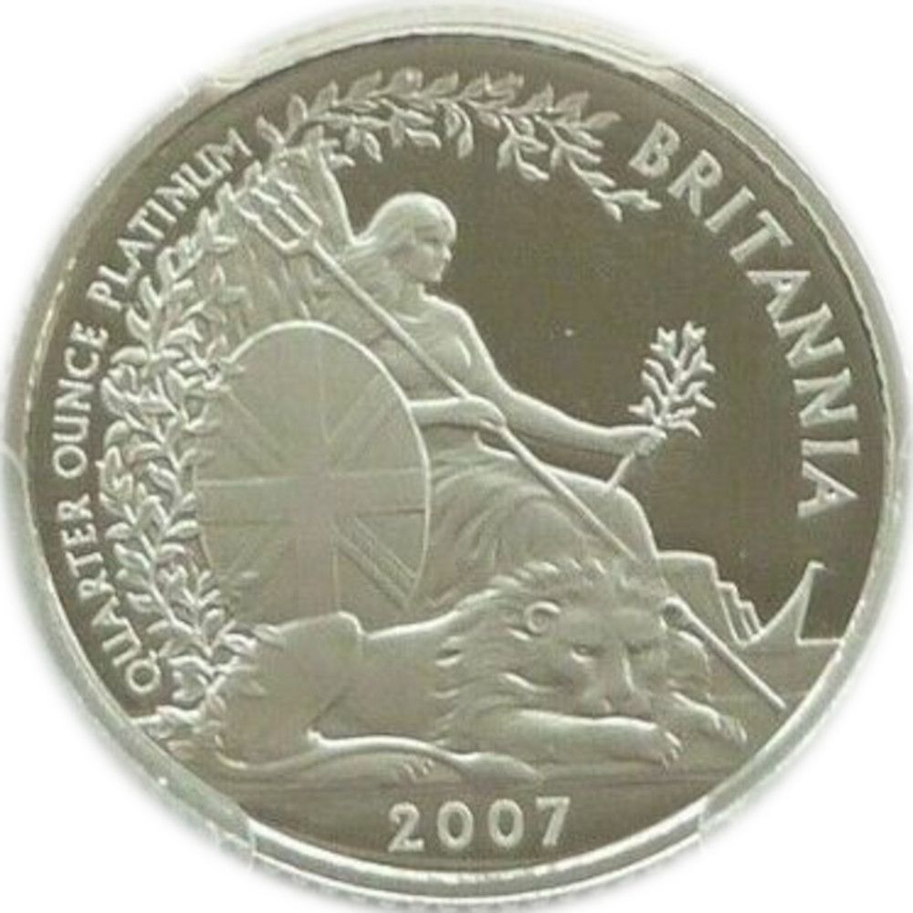 25 Pounds - Elizabeth II 4th portrait; 1/4 oz Fine Platinum