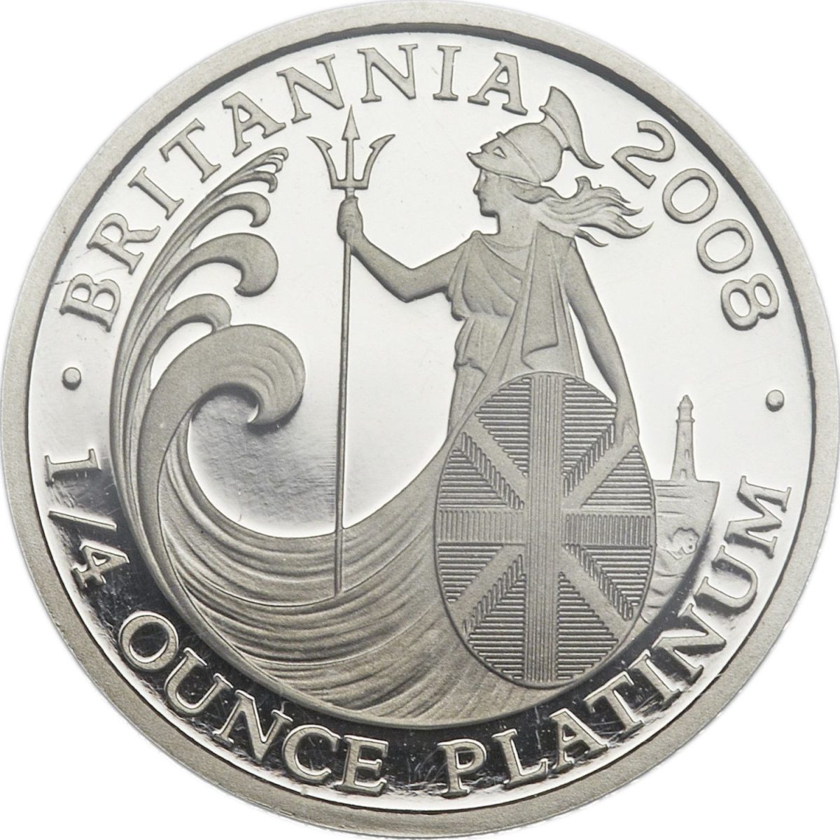 25 Pounds - Elizabeth II 4th portrait; 1/4 oz Fine Platinum