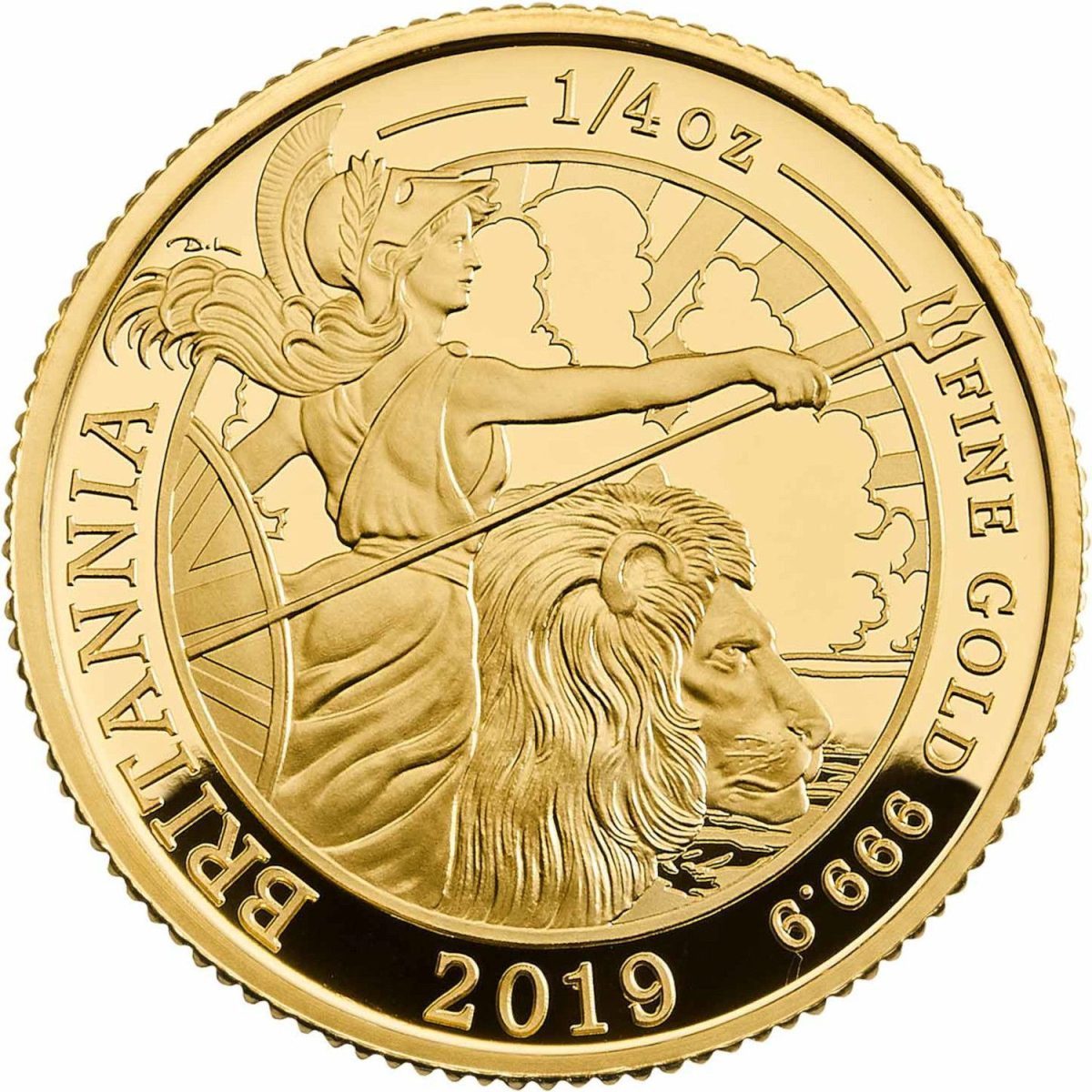 25 Pounds - Elizabeth II 5th portrait; 1/4 oz Fine Gold reverse