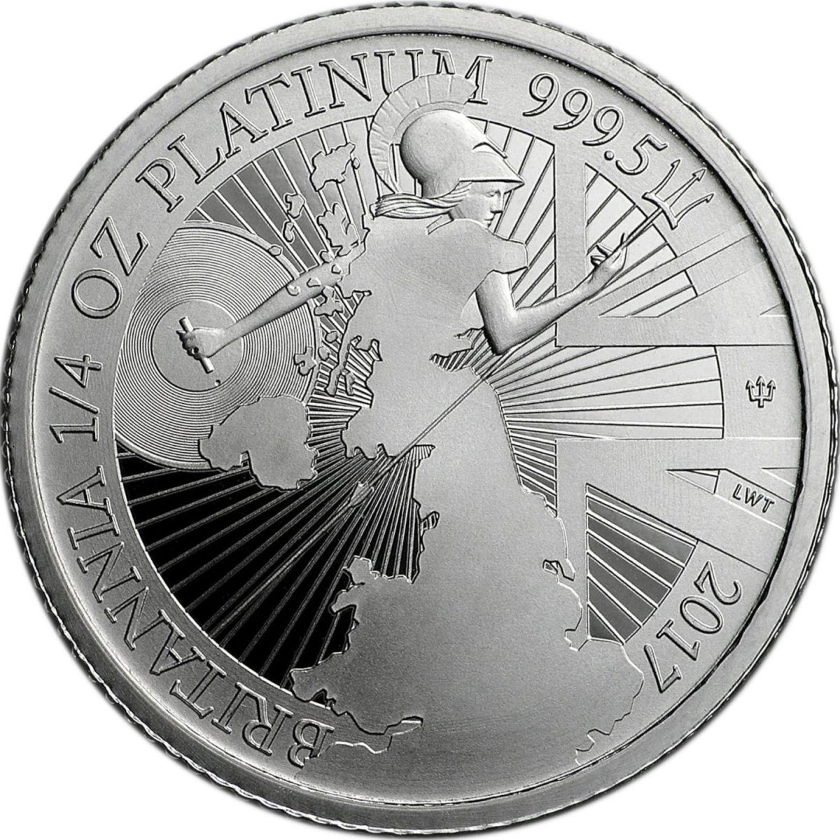 25 Pounds - Elizabeth II 5th portrait; 1/4 oz Fine Platinum