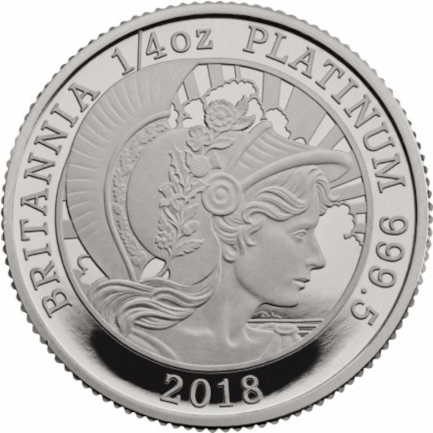 25 Pounds - Elizabeth II 5th portrait; 1/4 oz Fine Platinum