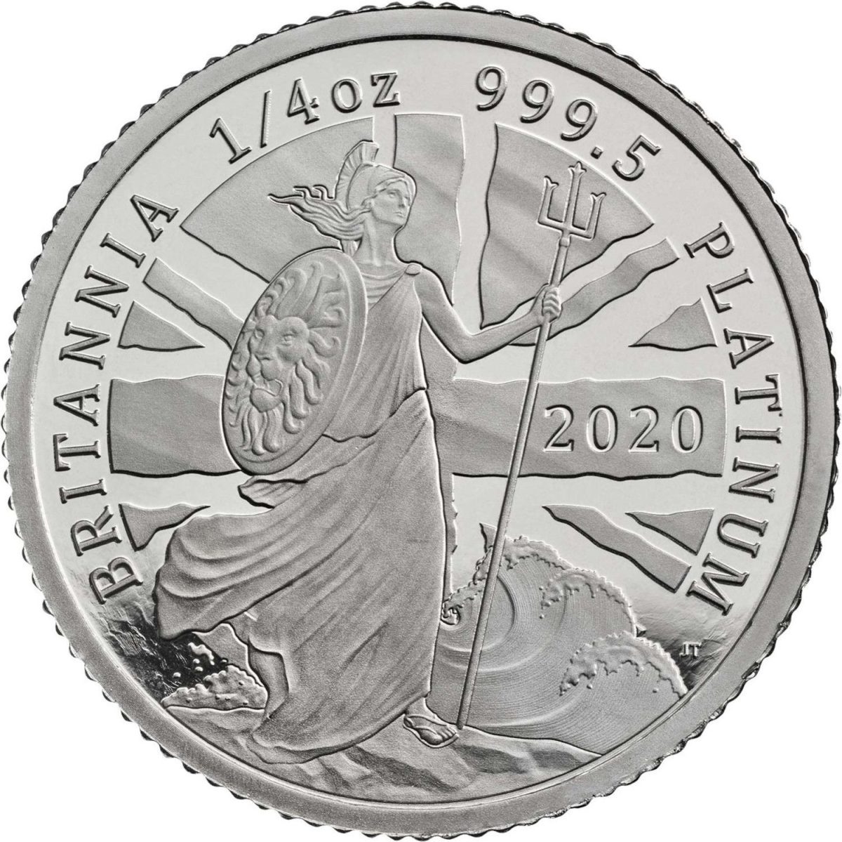 25 Pounds - Elizabeth II 5th portrait; 1/4 oz Fine Platinum