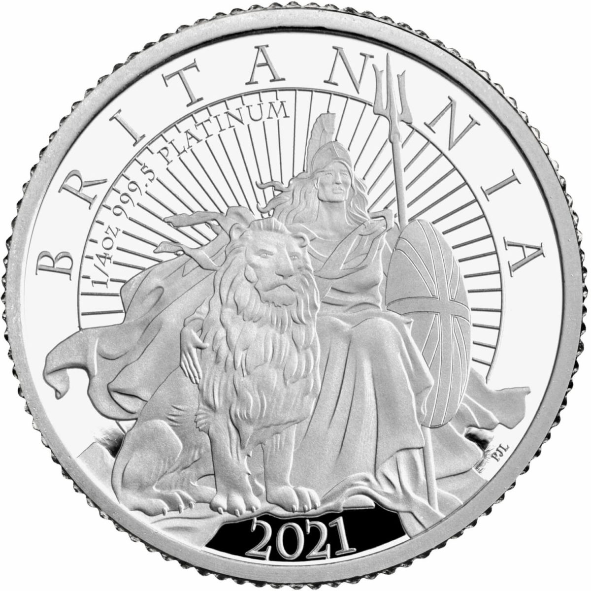 25 Pounds - Elizabeth II 5th portrait; 1/4 oz Fine Platinum