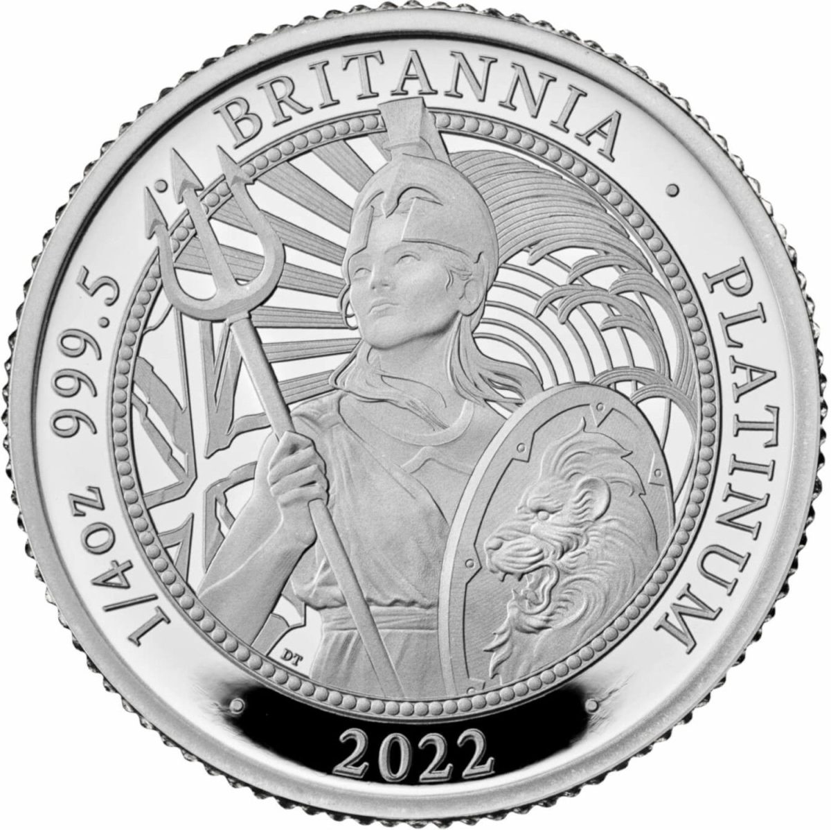 25 Pounds - Elizabeth II 5th portrait; 1/4 oz Fine Platinum