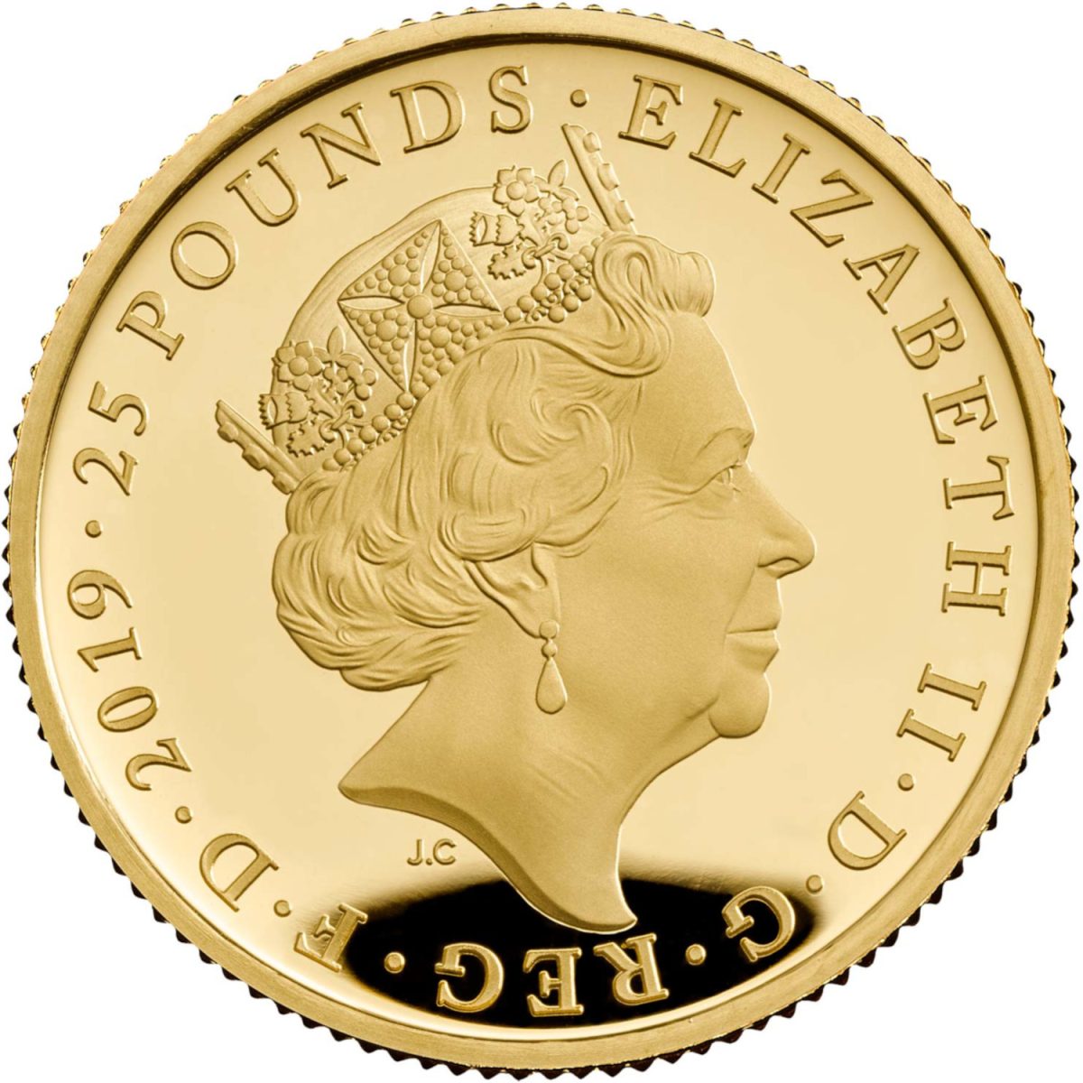 25 Pounds - Elizabeth II Ceremony of the Keys; Gold Proof obverse