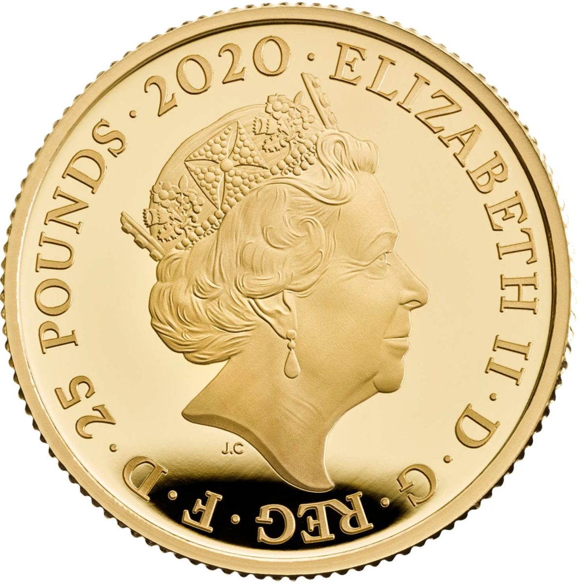 25 Pounds - Elizabeth II David Bowie; Gold Proof obverse