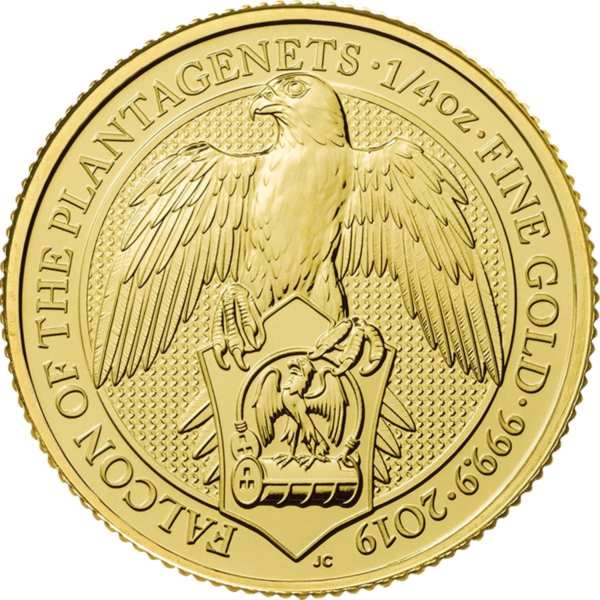 25 Pounds - Elizabeth II Falcon of the Plantagenets; 1/4 oz Fine Gold