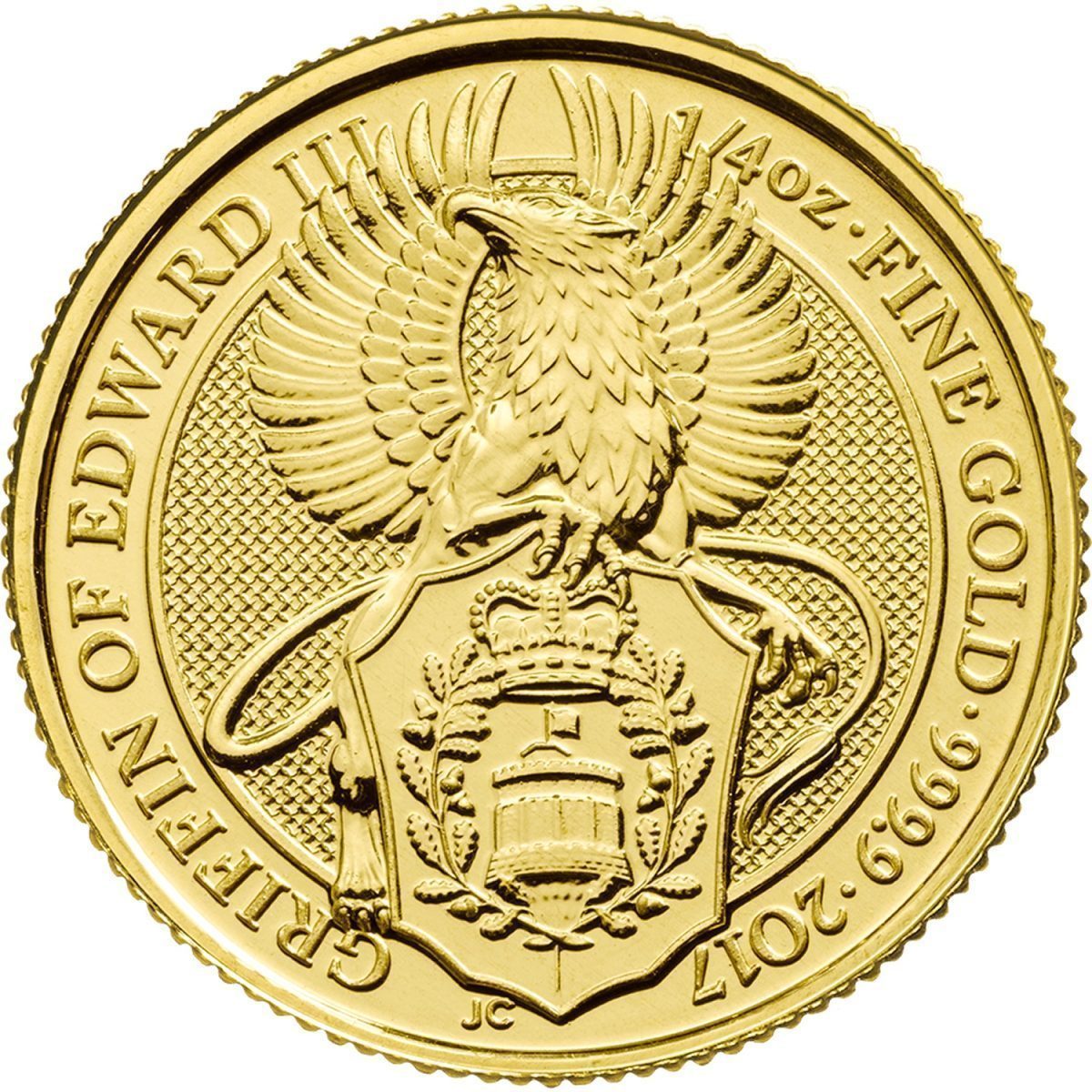 25 Pounds - Elizabeth II Griffin of Edward III; 1/4 oz Fine Gold