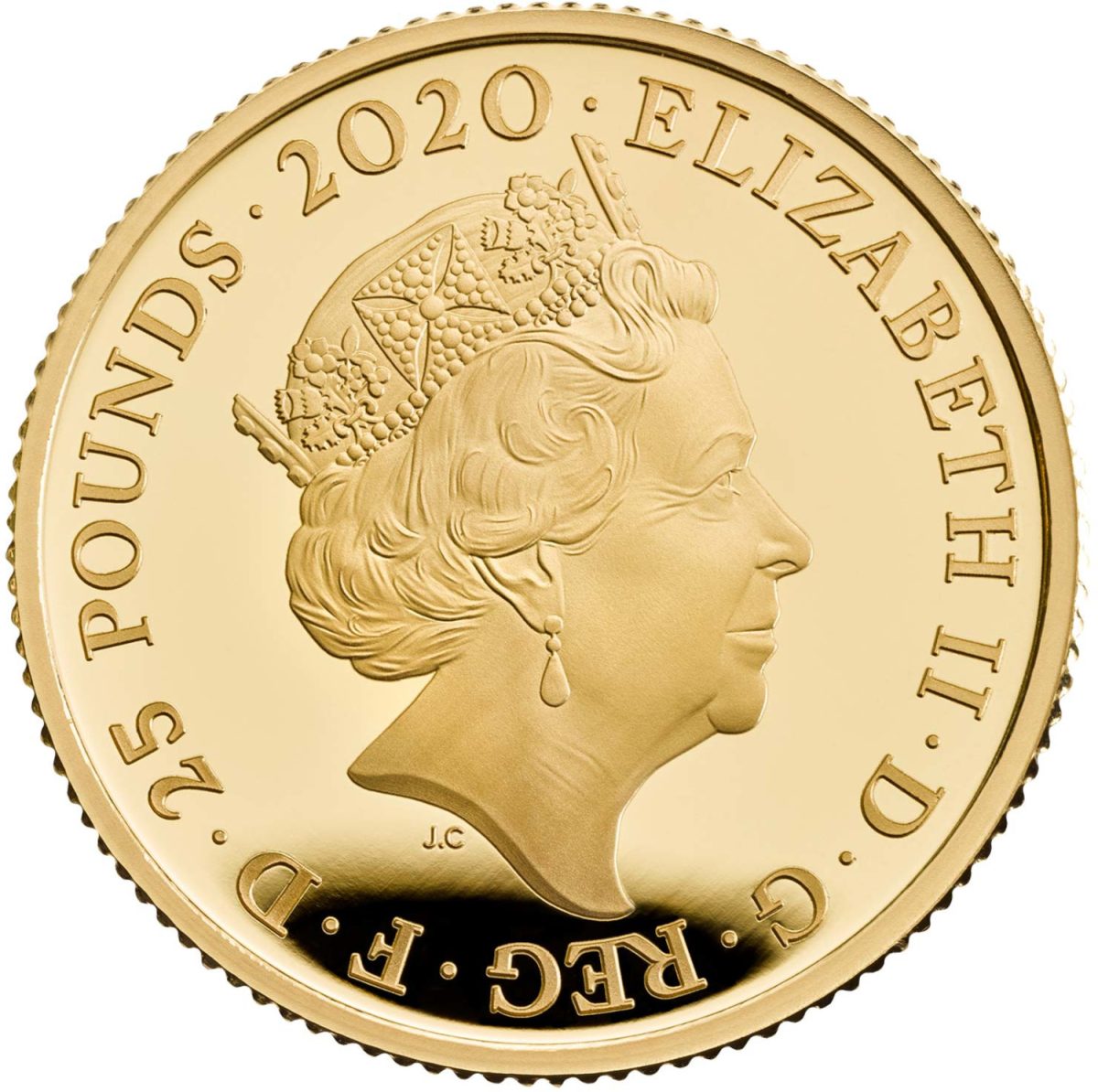 25 Pounds - Elizabeth II James Bond - I; Gold Proof obverse