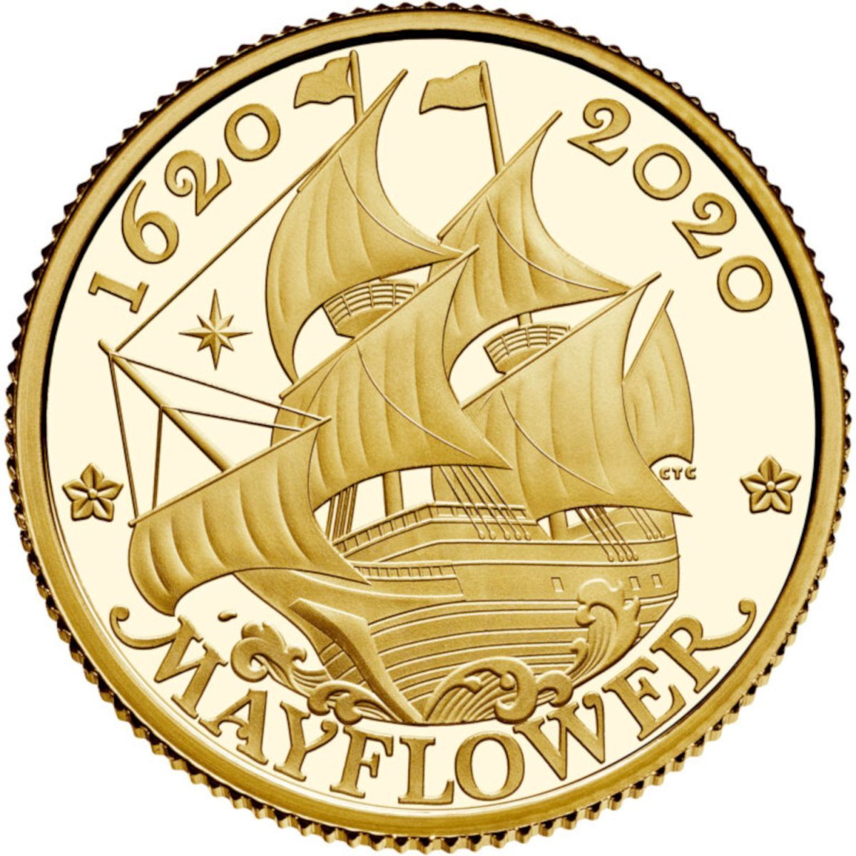 25 Pounds - Elizabeth II Mayflower; Gold Proof