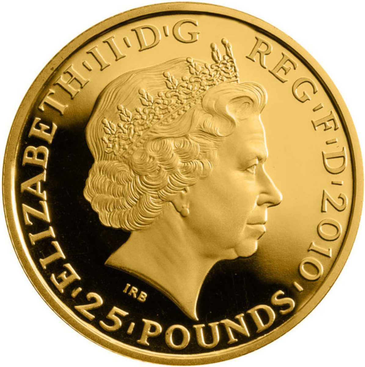 25 Pounds - Elizabeth II Mercury - Citius; Gold Proof obverse
