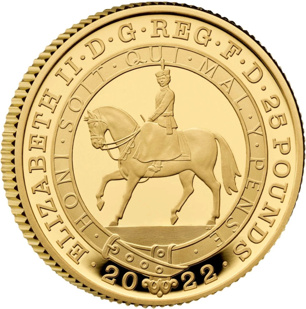 25 Pounds - Elizabeth II Platinum Jubilee; Gold Proof obverse