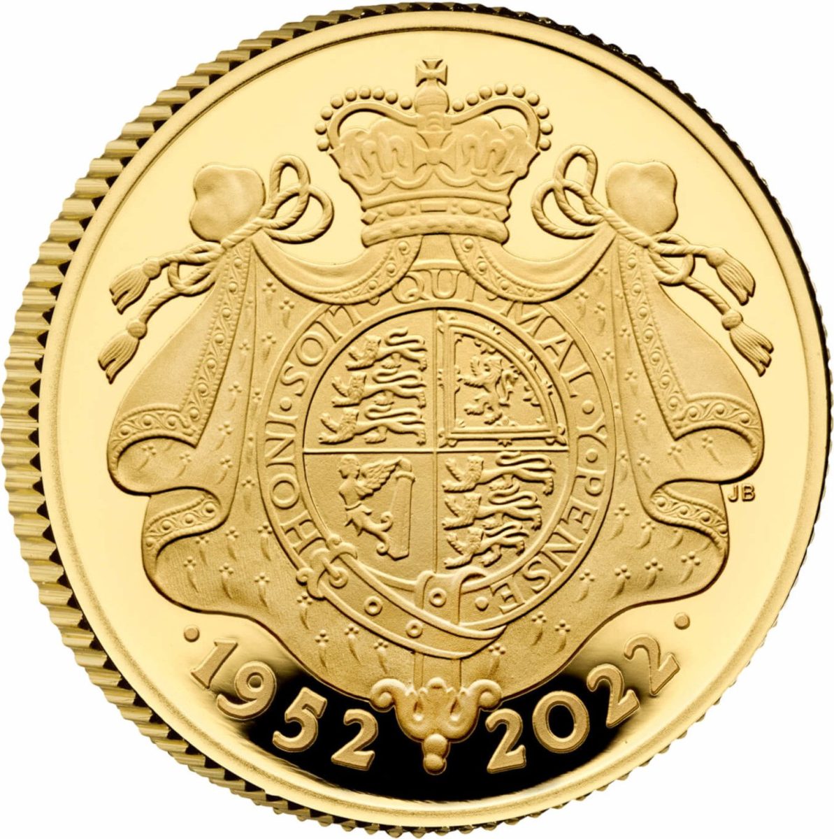 25 Pounds - Elizabeth II Platinum Jubilee; Gold Proof reverse