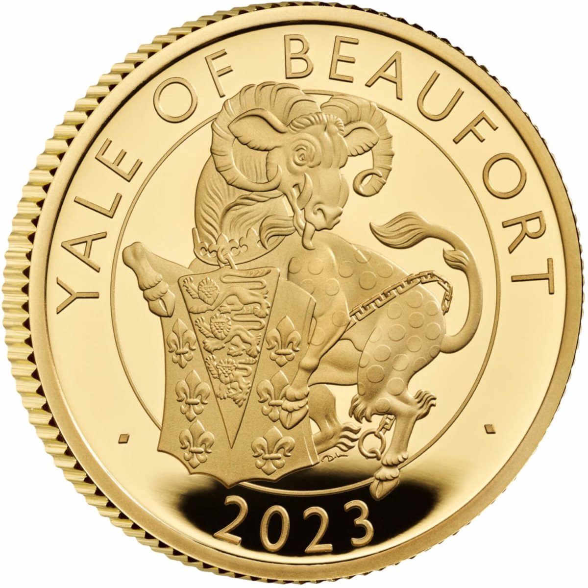 25 Pounds - Elizabeth II Posthumous; Yale of Beaufort; Gold Proof reverse