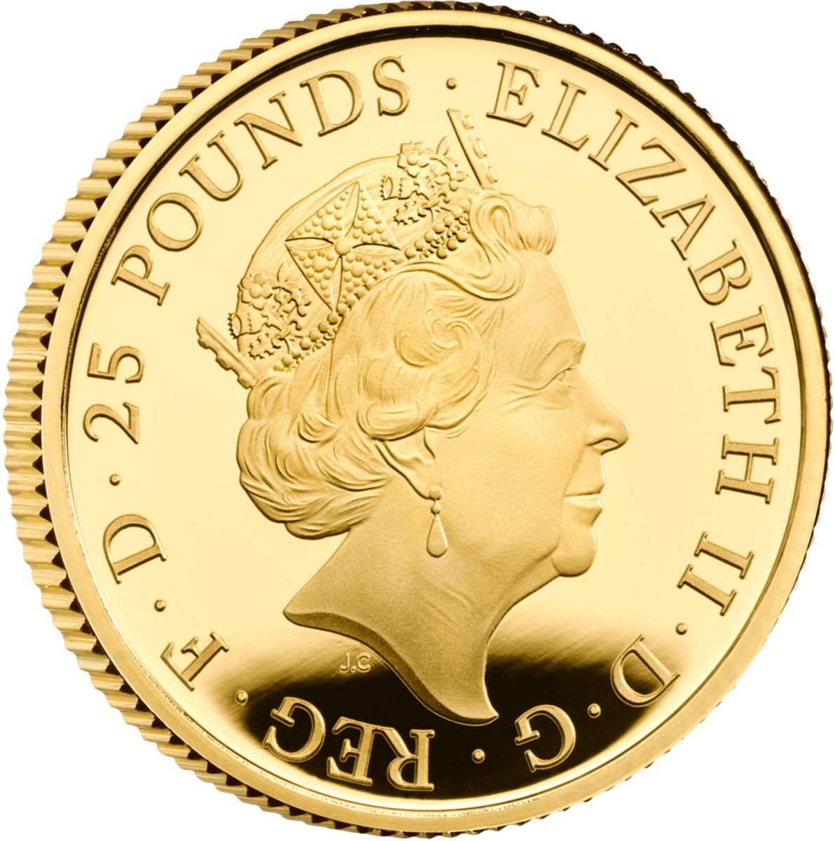 25 Pounds - Elizabeth II Posthumous; Year of the Rabbit; Gold Proof obverse