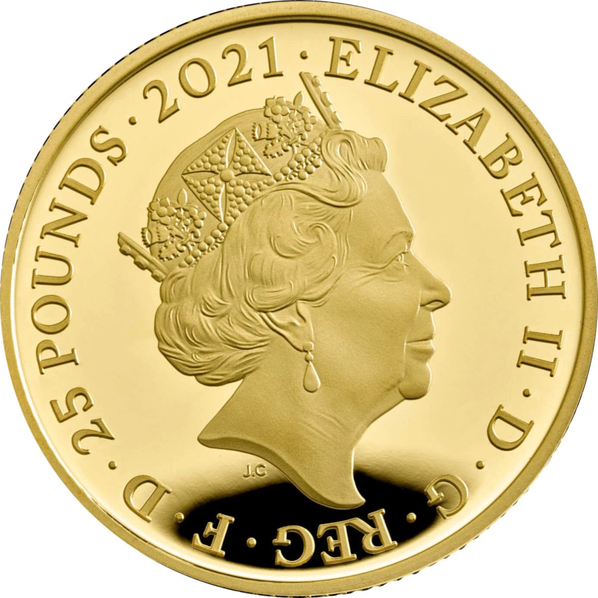 25 Pounds - Elizabeth II Queen's 95th Birthday; Gold Proof obverse