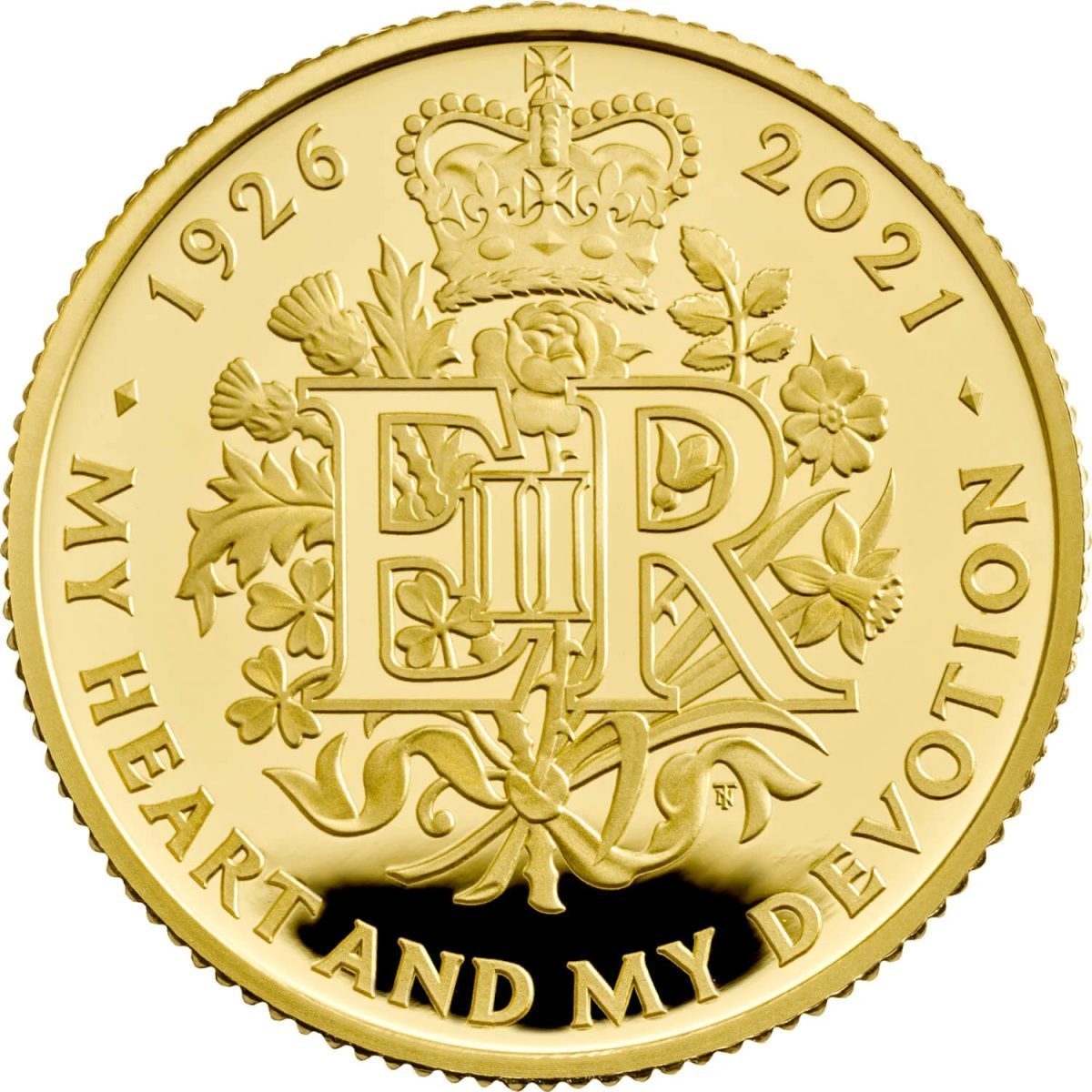 25 Pounds - Elizabeth II Queen's 95th Birthday; Gold Proof reverse