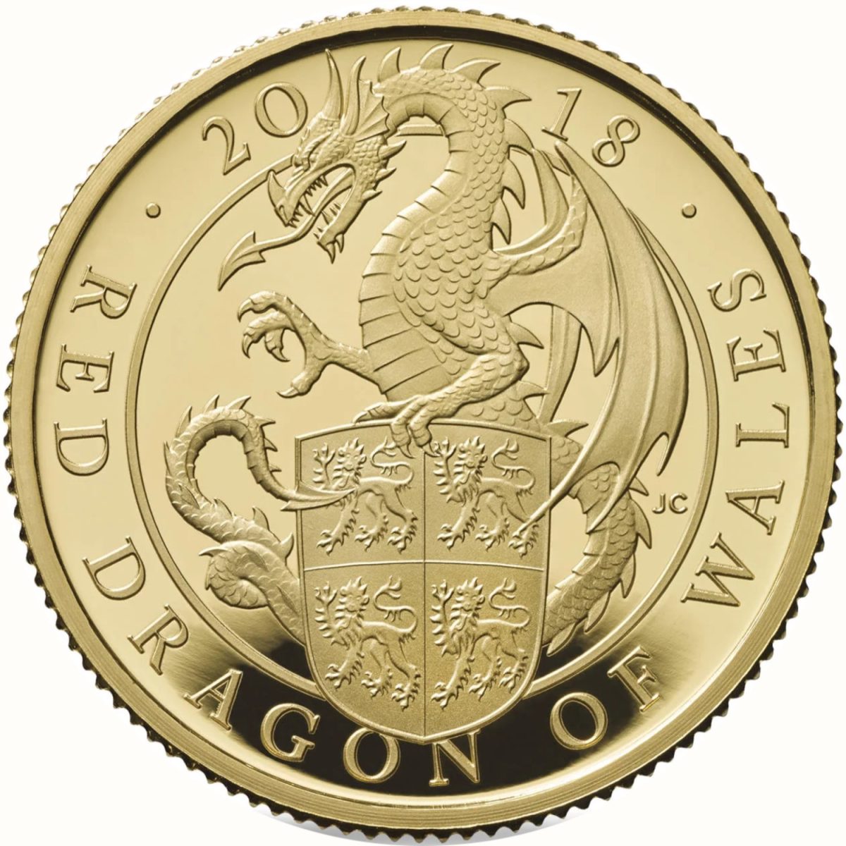 25 Pounds - Elizabeth II Red Dragon of Wales; Gold Proof