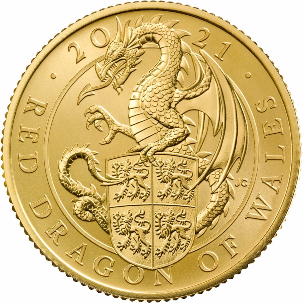 25 Pounds - Elizabeth II Red Dragon of Wales; Gold Proof reverse