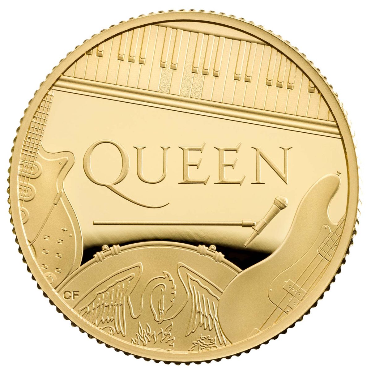 25 Pounds - Elizabeth II The band Queen; Gold Proof reverse