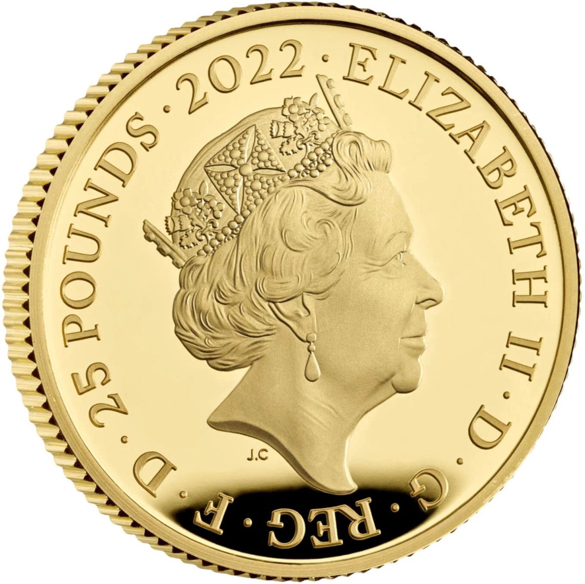 25 Pounds - Elizabeth II The Queen's Reign, Charity and Patronage; Gold Proof obverse