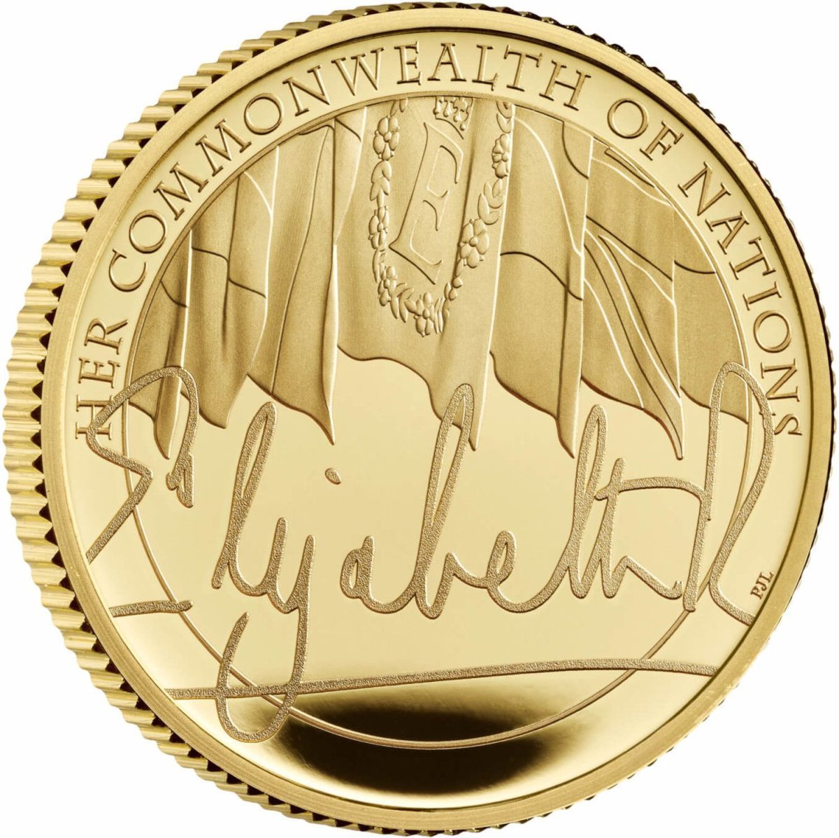 25 Pounds - Elizabeth II The Queen's Reign, Commonwealth of Nations; Gold Proof reverse