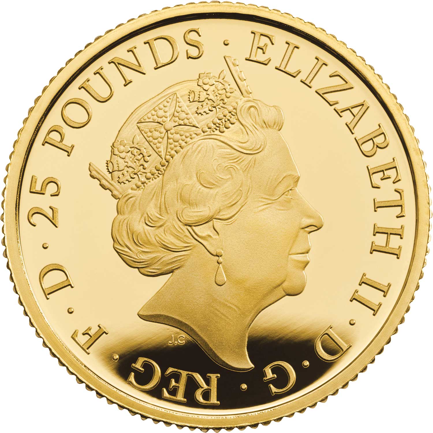 25 Pounds - Elizabeth II Unicorn of Scotland; Gold Proof obverse