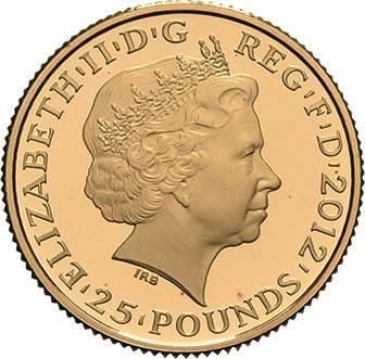 25 Pounds - Elizabeth II Vulcan - Fortius; Gold Proof obverse
