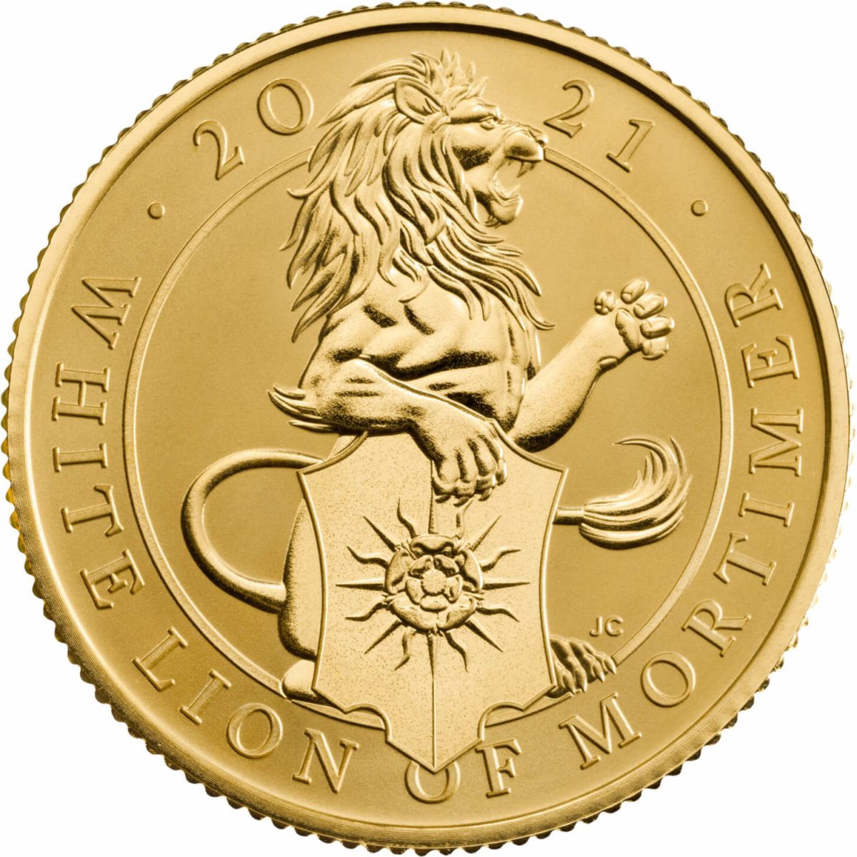 25 Pounds - Elizabeth II White Lion of Mortimer; Gold Proof reverse