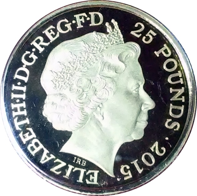 25 Pounds - Elizabeth II Winston Churchill; Gold Proof obverse