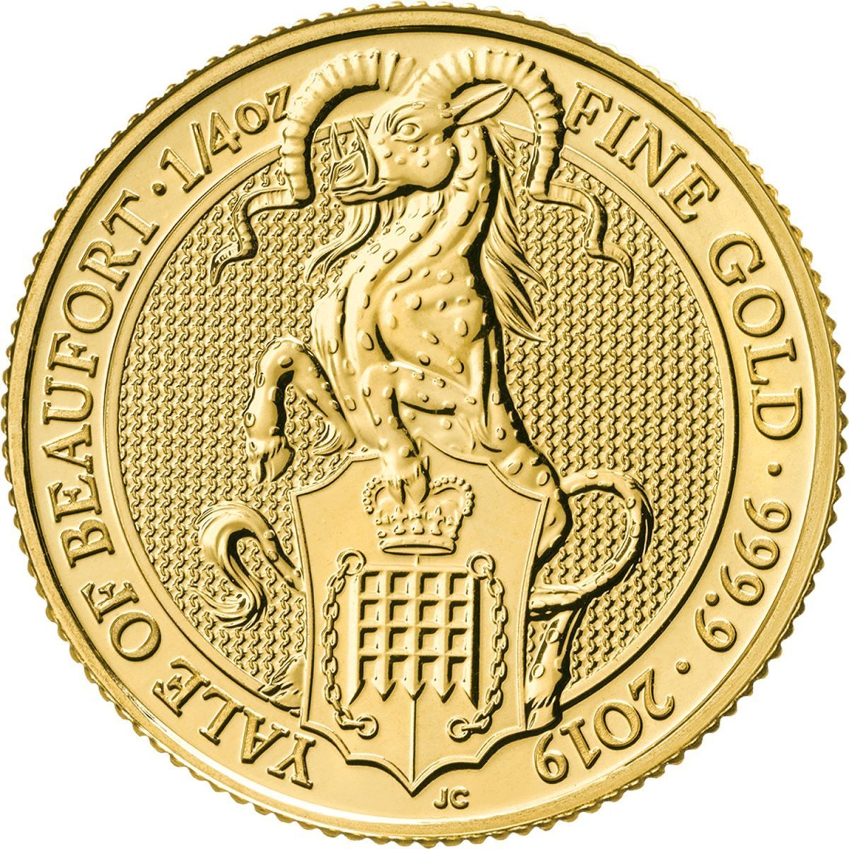 25 Pounds - Elizabeth II Yale of Beaufort; 1/4 oz Fine Gold