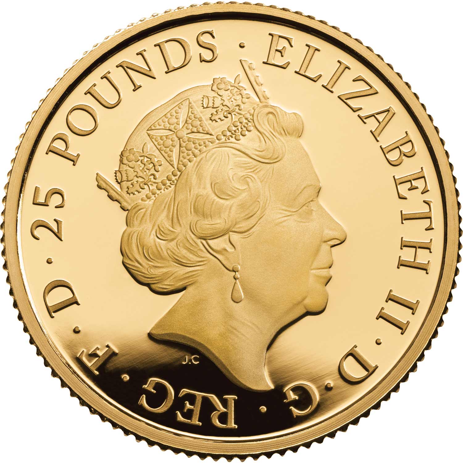 25 Pounds - Elizabeth II Yale of Beaufort; Gold Proof obverse