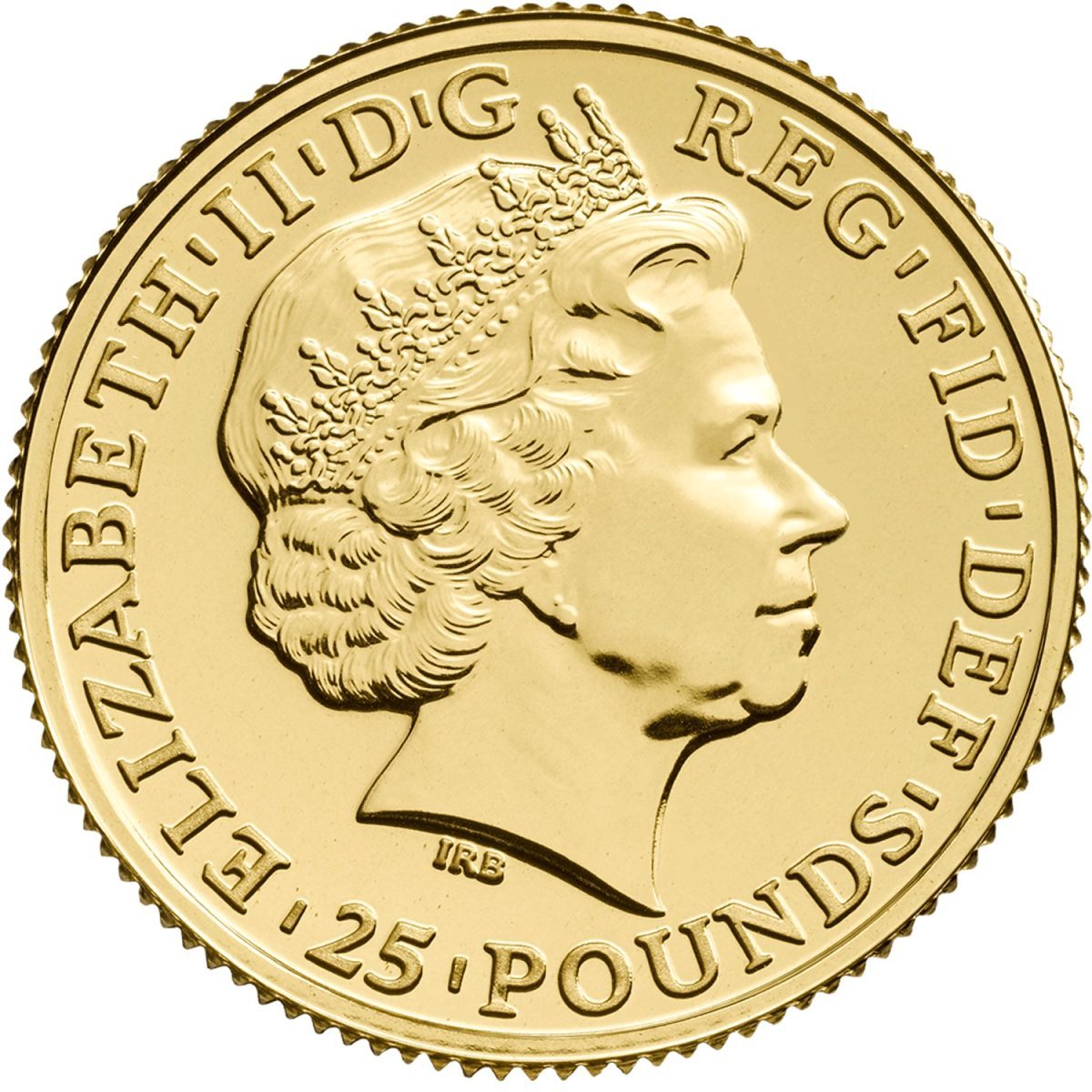 25 Pounds - Elizabeth II Year of the Sheep; 1/4 oz Fine Gold obverse