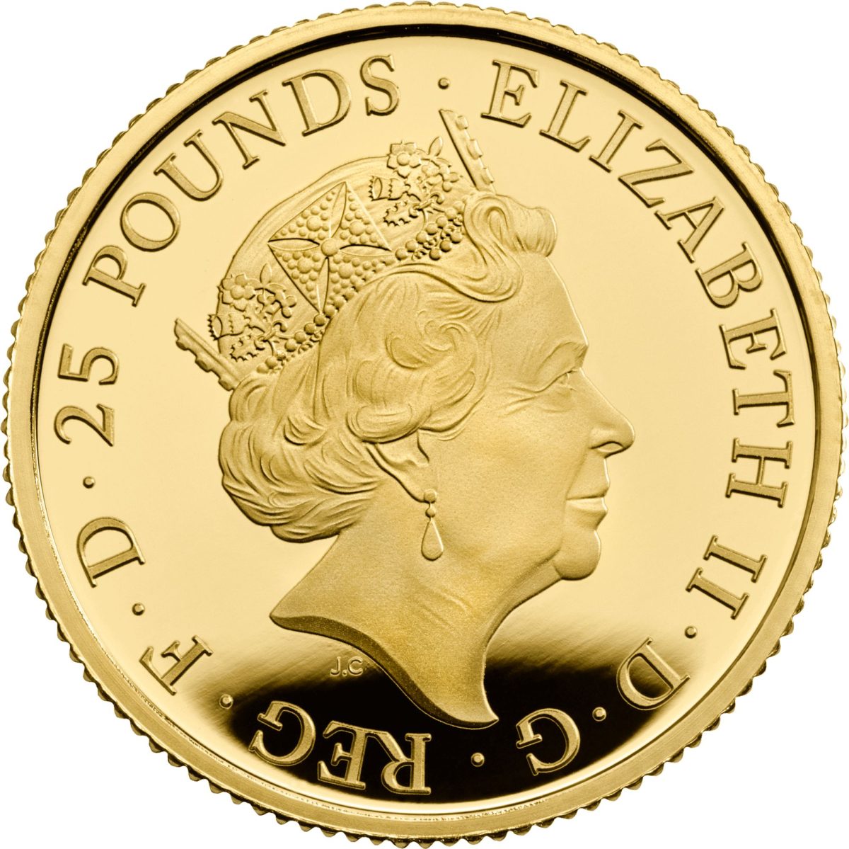 25 Pounds - Elizabeth II Year of the Tiger; Gold Proof obverse
