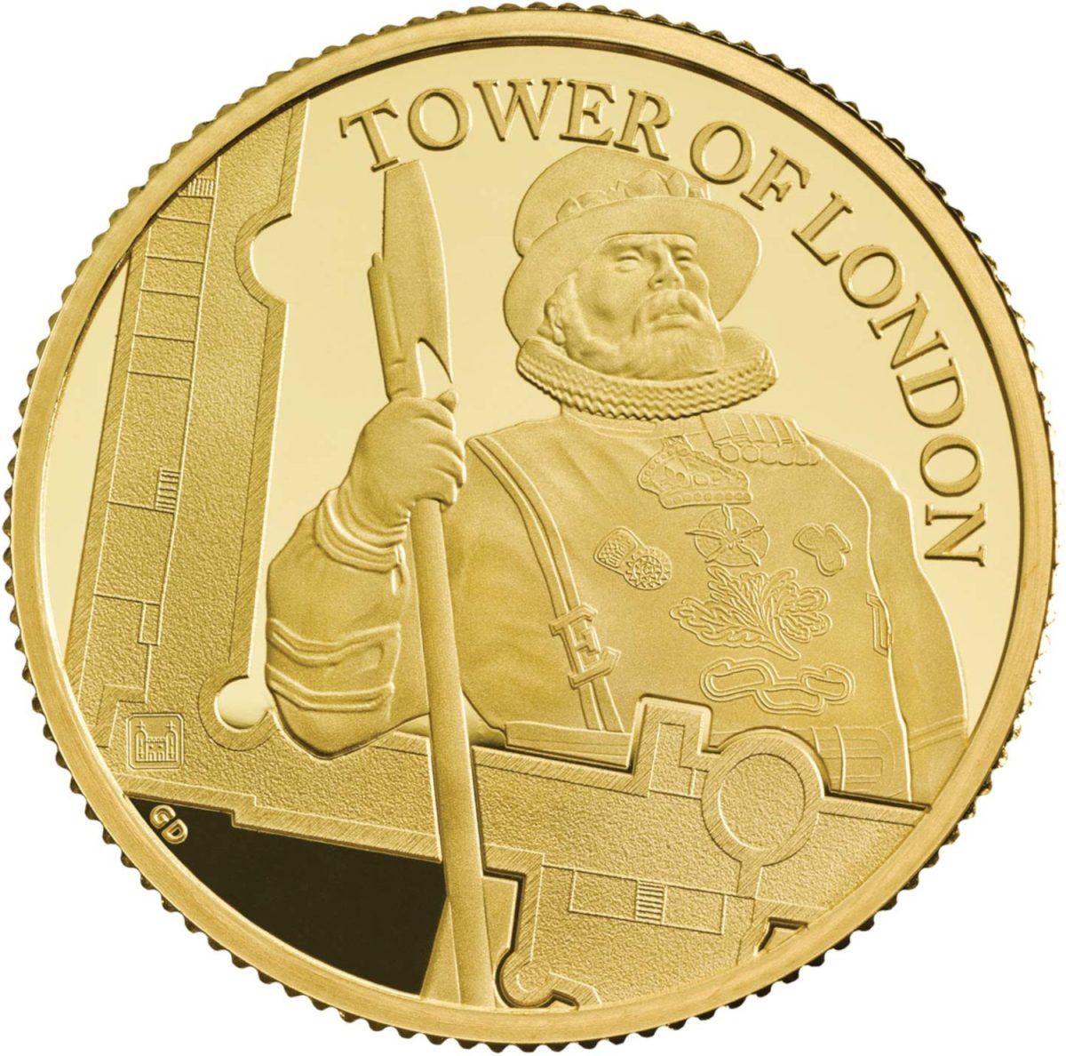25 Pounds - Elizabeth II Yeoman Warders; Gold Proof reverse
